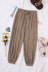 Drawstring Elastic Waist Pull-On Casual Pants With Pockets